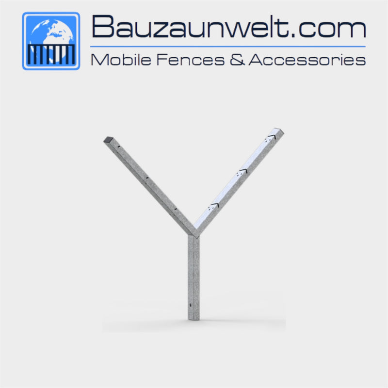 BZW 3B156-2 Y-top bracket mounted on a concrete barricade for barbed wire topping