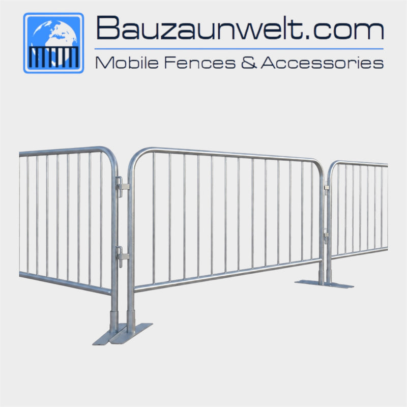 ZND 01062012 lightweight bar barrier, 7 ft 5 in x 3 ft 7 in pre-galvanized crowd control barricade