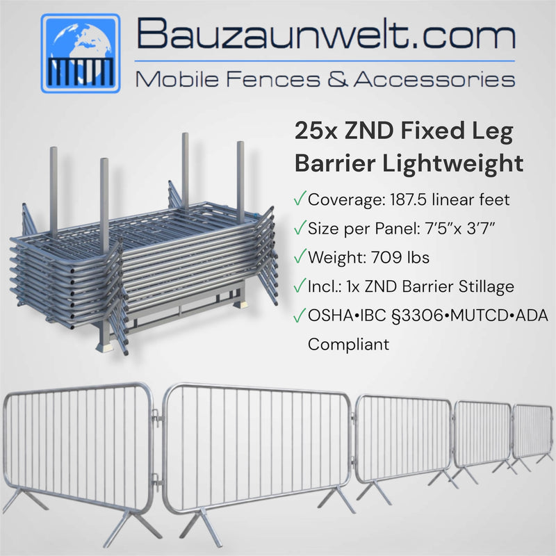 ZND Fixed Leg Barrier Lightweight Set