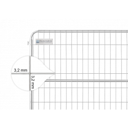 Bauzaun 15,5 kg Round Top - Rundrahmen Drahtstärke 3,2 x 3,2 mm