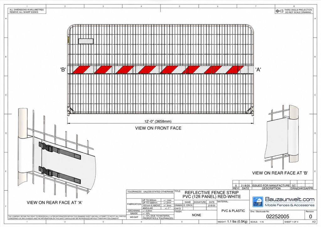 ZND Reflective Fence Strip (Red-White)