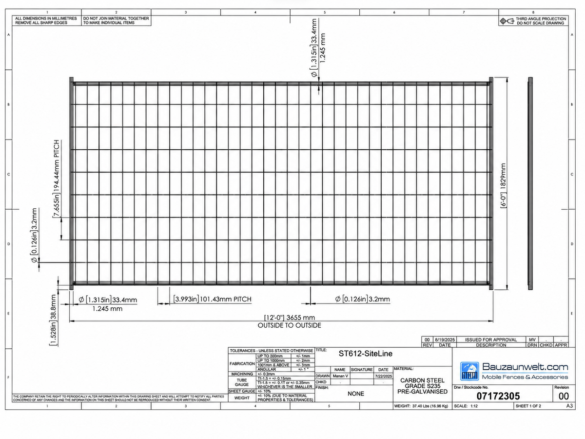 ZND ST612-SiteLine Set - 280 Panel Temporary Fence Package