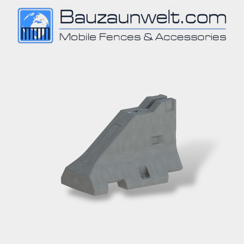 BZW 3F200-AE concrete barrier end section closing a high security perimeter line