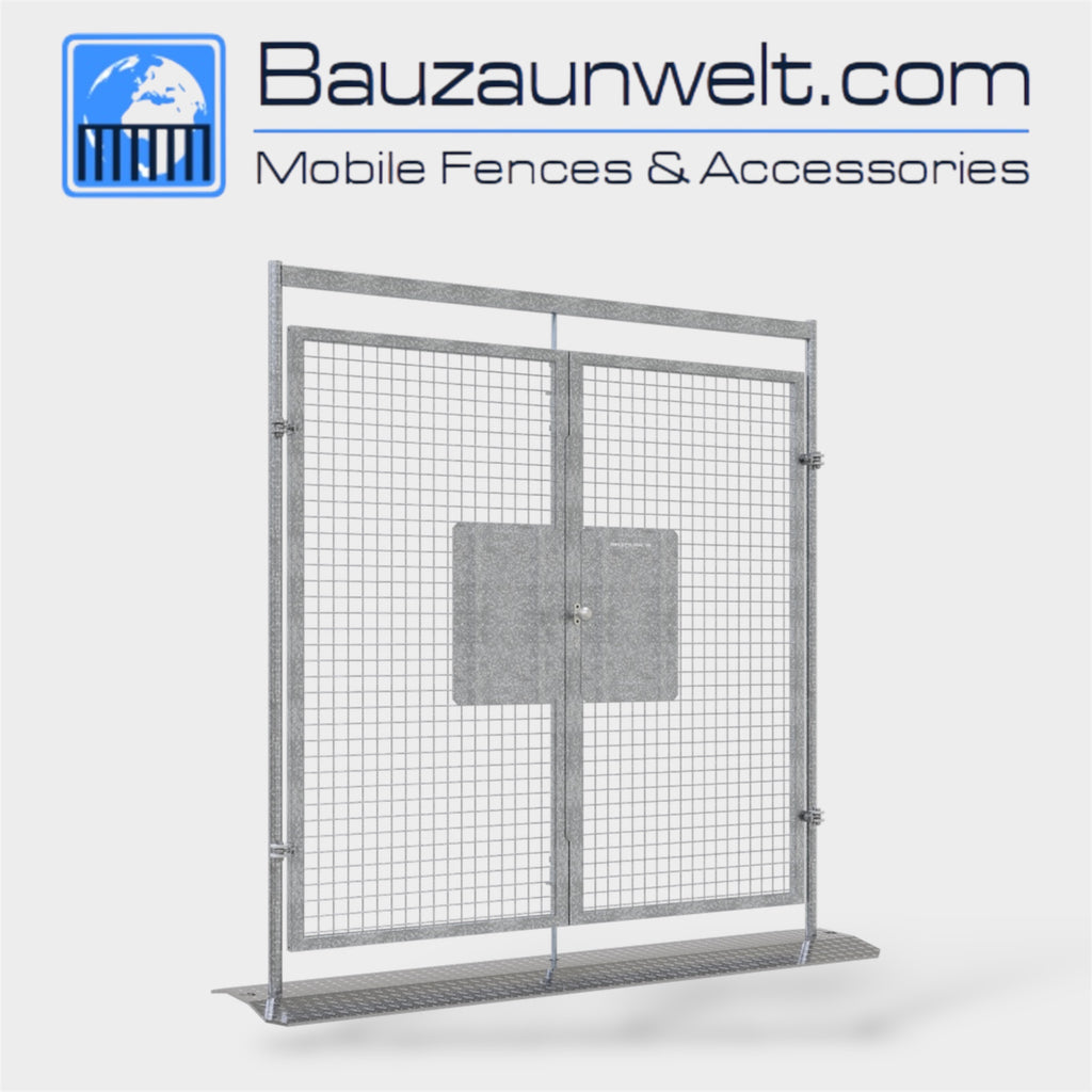 BZW 3B36-2FT double wing high security gate for vehicle access in temporary fence lines