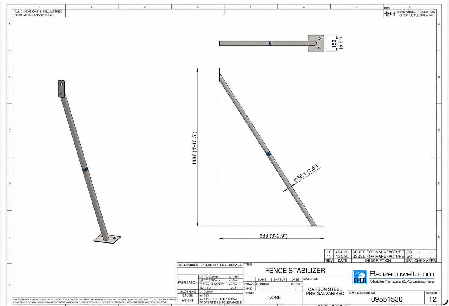 ZND Fence Stabilizer Assembly - Full Set