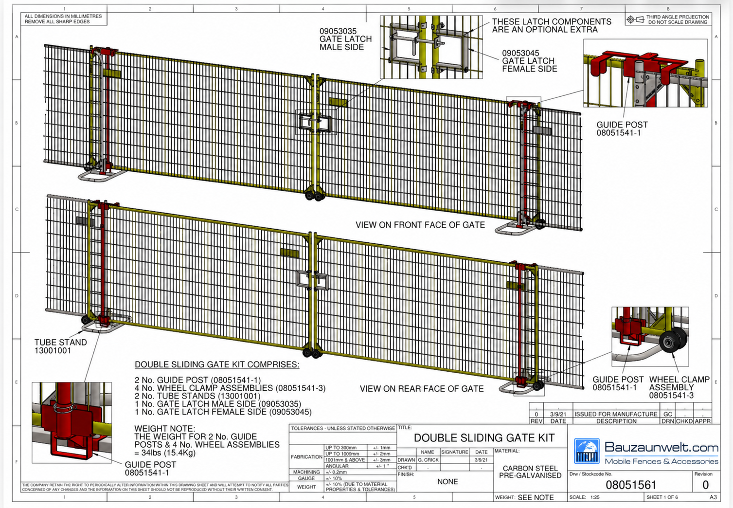 ZND Double Sliding Gate Kit