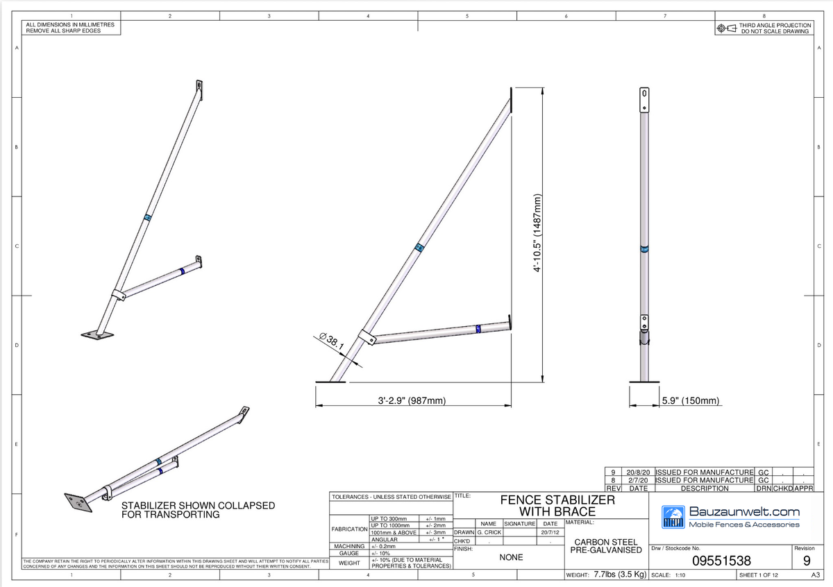 ZND Fence Stabilizer with Brace