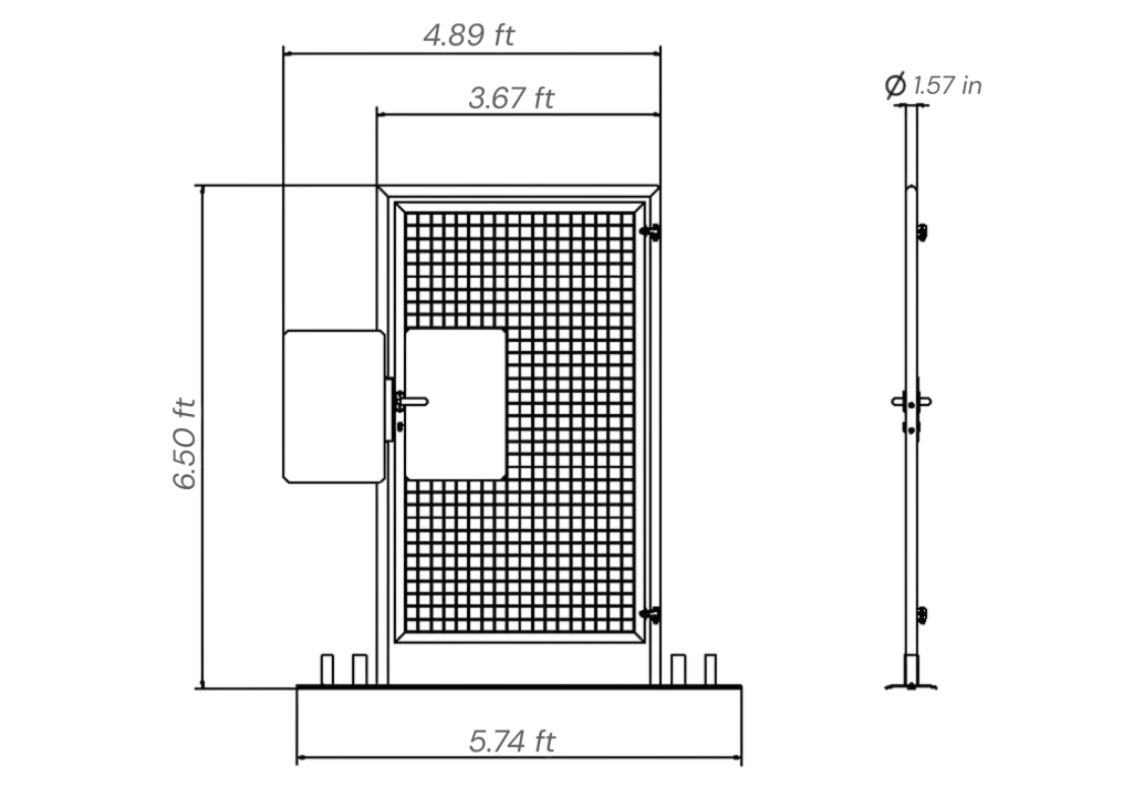 High Security Fence Gate - Single with Handle