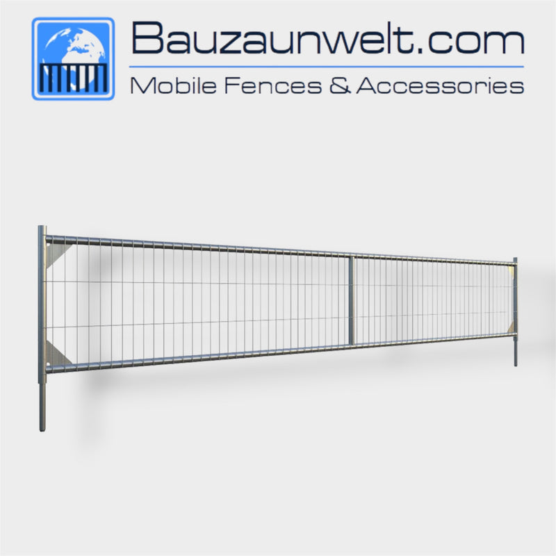 ZND 09251540 fence extension panel, pre-galvanized steel section adding height to a fence line