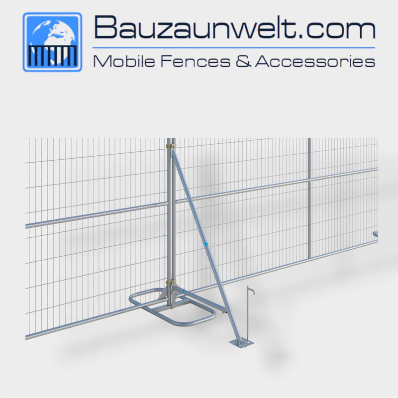 ZND 09551536 fence stabilizer with brace, complete galvanized assembly