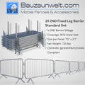 ZND Fixed Leg Barrier Standard Set
