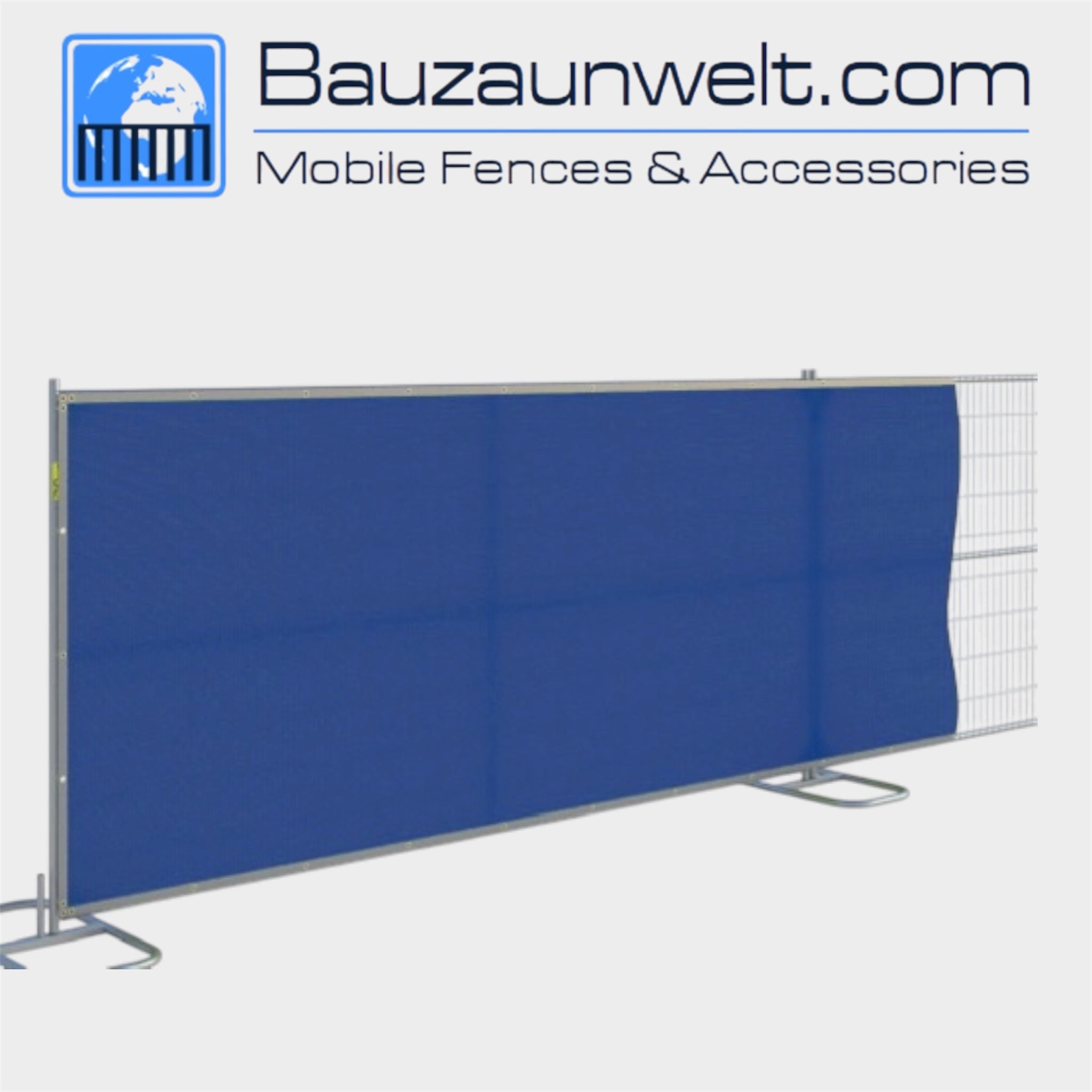 ZND 0957011-DS fence cover, 5 ft 8 in x 50 ft blue HDPE privacy screen for temporary fence
